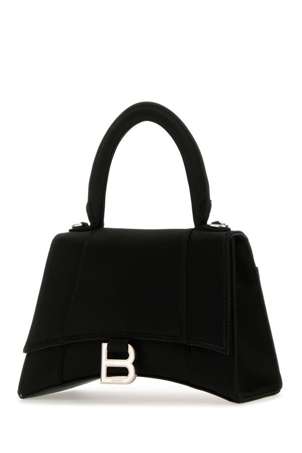 BALENCIAGA | Black satin small Hourglass handbag