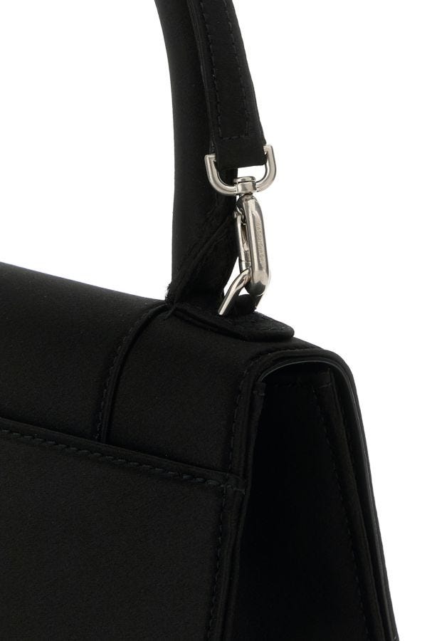 BALENCIAGA | Black satin small Hourglass handbag