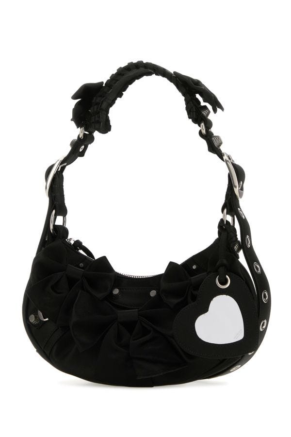 BALENCIAGA | Black satin Le Cagole XS shoulder bag
