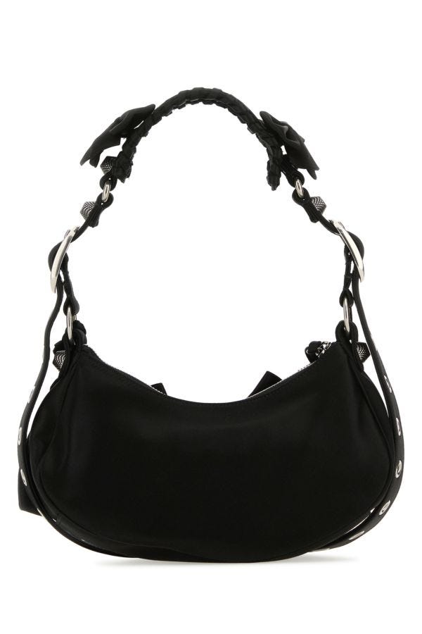 BALENCIAGA | Black satin Le Cagole XS shoulder bag