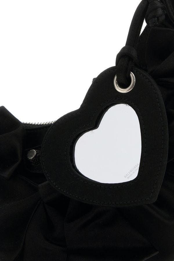 BALENCIAGA | Black satin Le Cagole XS shoulder bag