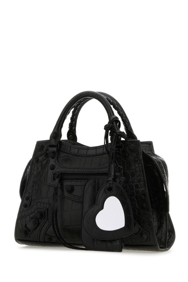 BALENCIAGA | Black nappa leather Neo Cagole XS handbag