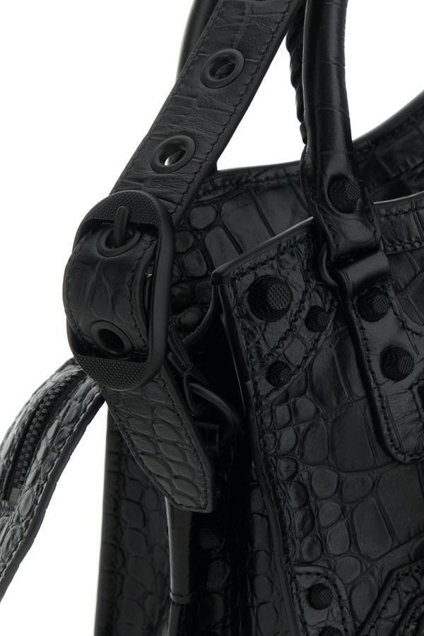 BALENCIAGA | Black nappa leather Neo Cagole XS handbag
