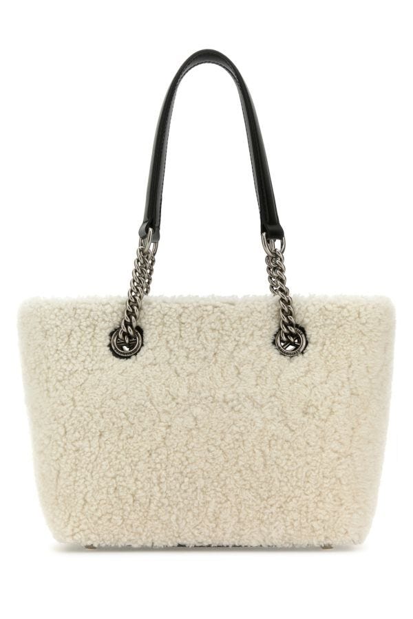 BALENCIAGA | White shearling Duty Free S handbag