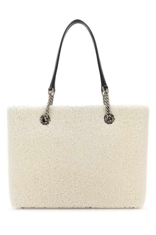 BALENCIAGA | White shearling Duty Free M handbag