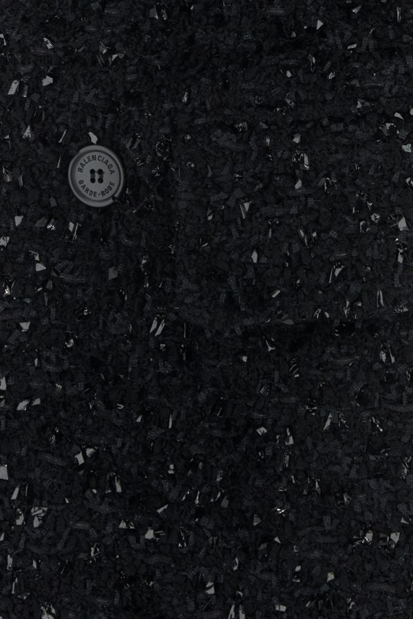 BALENCIAGA | Black bouclé oversize Hourglass blazer