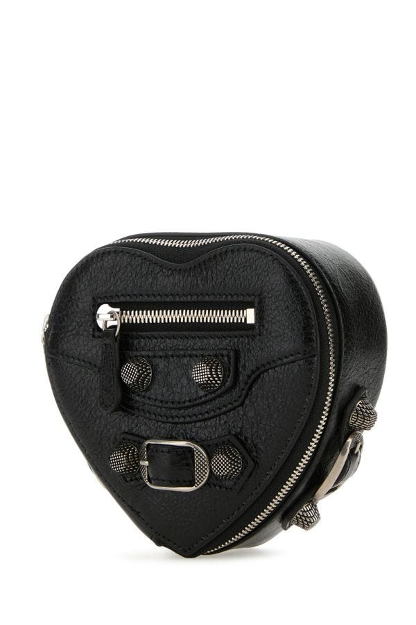 BALENCIAGA | Black leather Le Cagone Heart jewel case