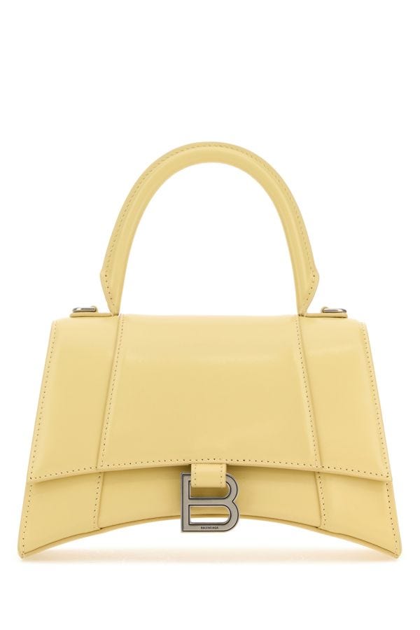 BALENCIAGA | Pastel yellow leather small Hourglass handbag