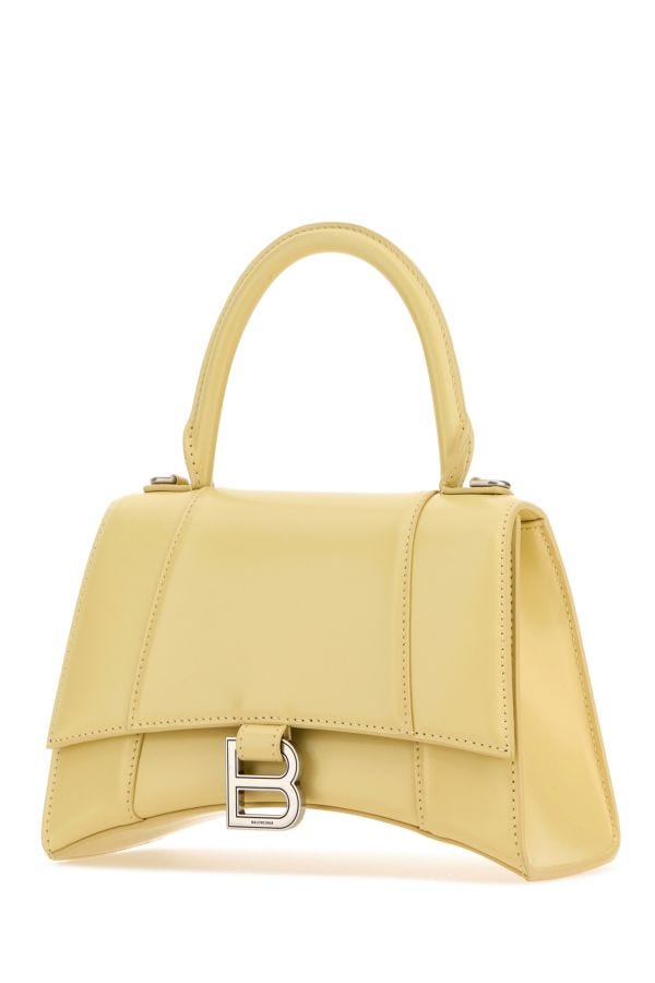 BALENCIAGA | Pastel yellow leather small Hourglass handbag