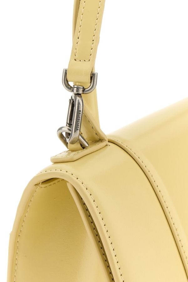 BALENCIAGA | Pastel yellow leather small Hourglass handbag