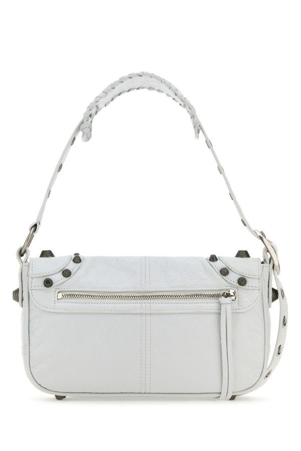 BALENCIAGA | White leather Le Cagole XS DIY Metal crossbody bag