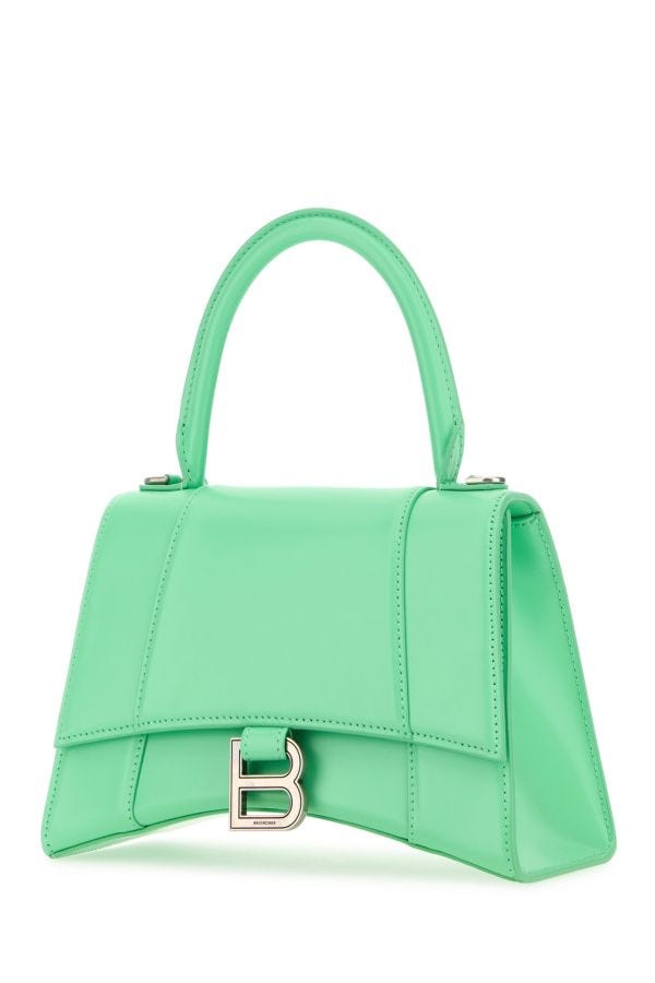 BALENCIAGA | Mint green leather small Hourglass handbag