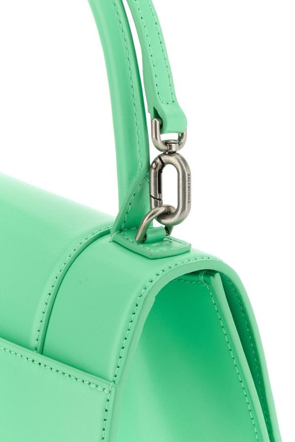 BALENCIAGA | Mint green leather small Hourglass handbag