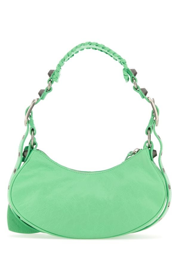 BALENCIAGA | Mint green nappa leather Le Cagole XS shoulder bag
