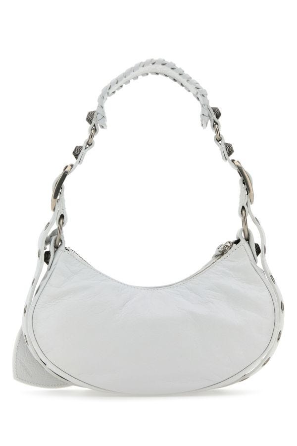 BALENCIAGA | White leather Le Cagole XS shoulder bag