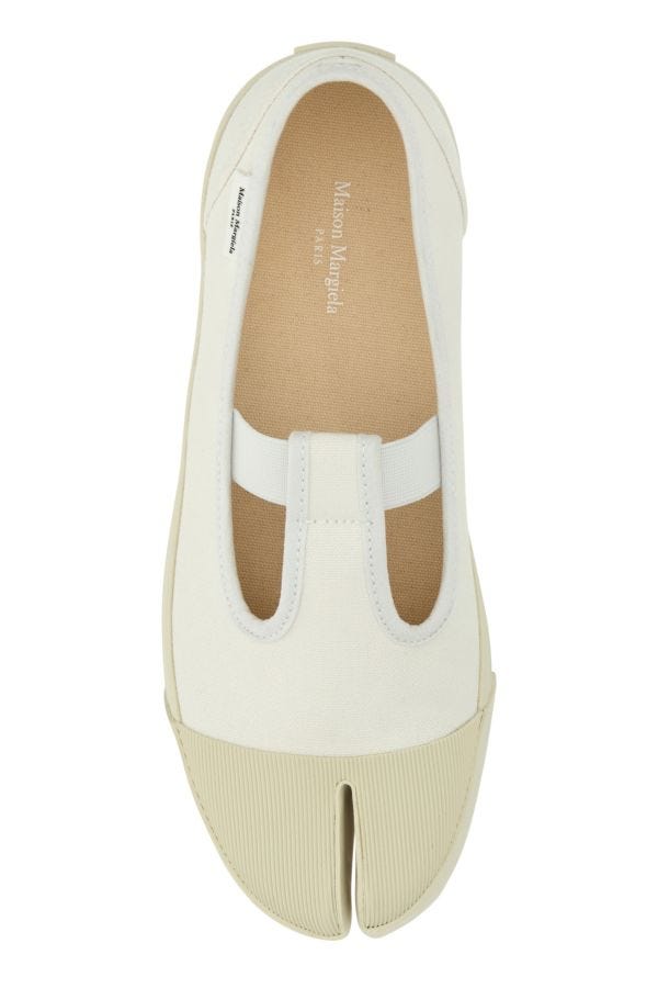 MAISON MARGIELA | White canvas Mary Jane Tabi ballerinas