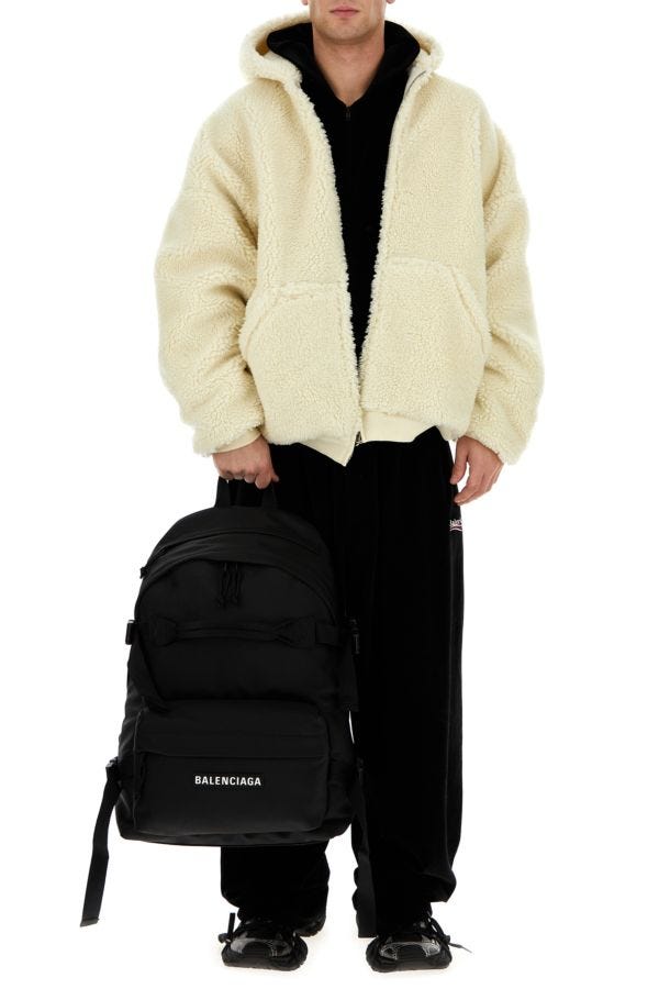 BALENCIAGA | Black velvet wide-leg pant