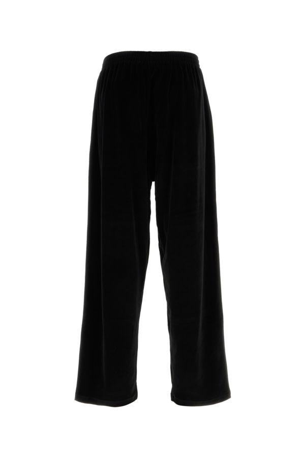 BALENCIAGA | Black velvet wide-leg pant