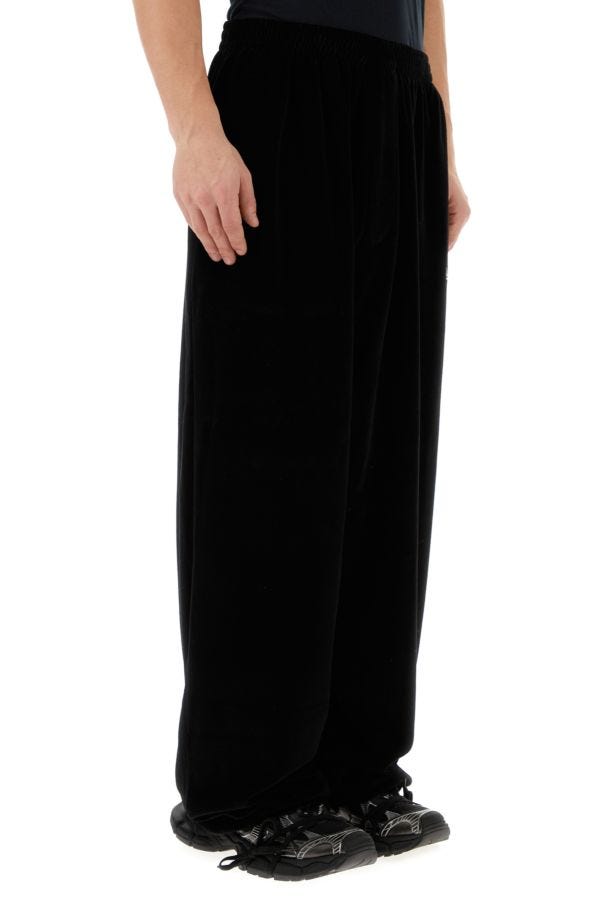 BALENCIAGA | Black velvet wide-leg pant