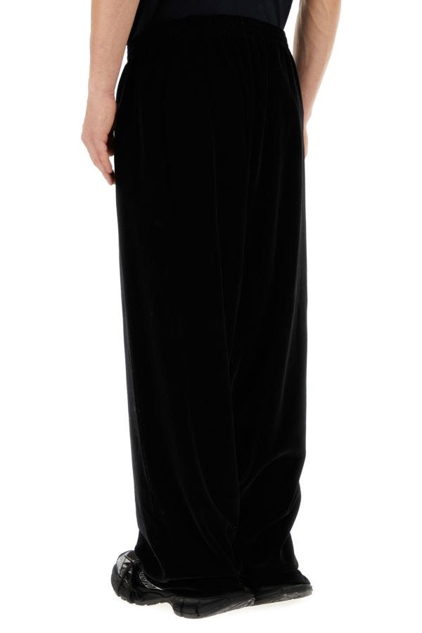 BALENCIAGA | Black velvet wide-leg pant