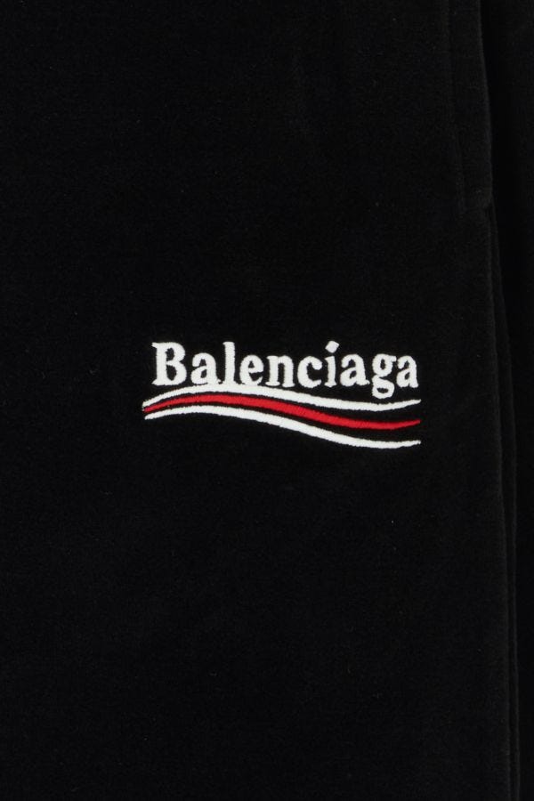 BALENCIAGA | Black velvet wide-leg pant