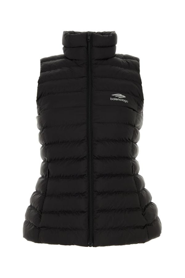 BALENCIAGA | Black nylon sleeveless jacket