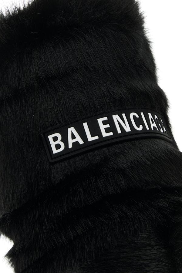 BALENCIAGA | Black eco fur Alaska ankle boots