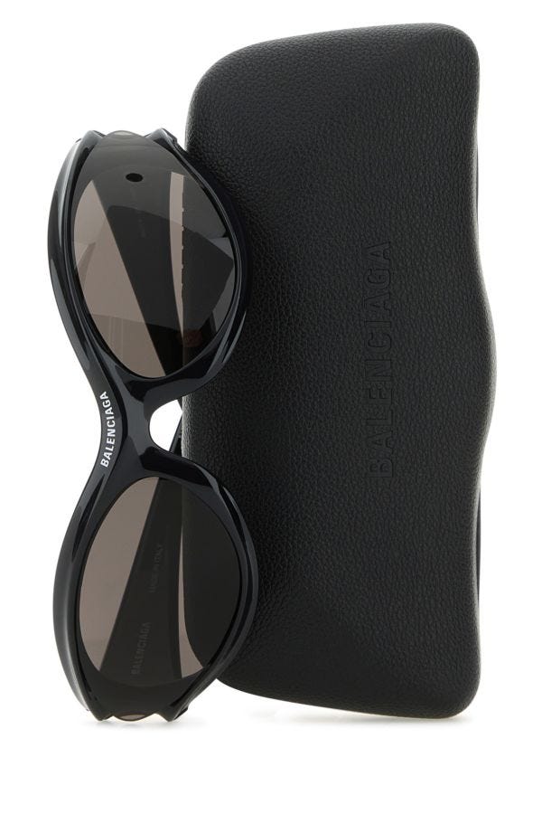 BALENCIAGA | Black acetate Dynamo Round sunglasses