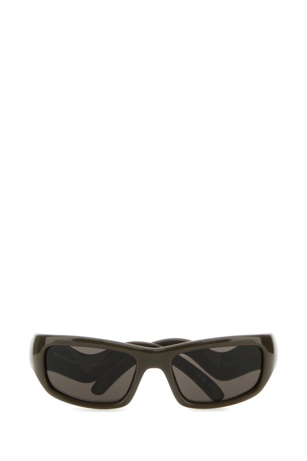 BALENCIAGA | Brown acetate Hamptons Rectangle sunglasses