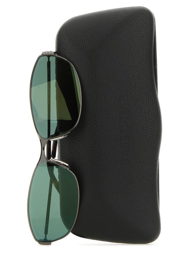 BALENCIAGA | Silver metal Mercury Oval sunglasses