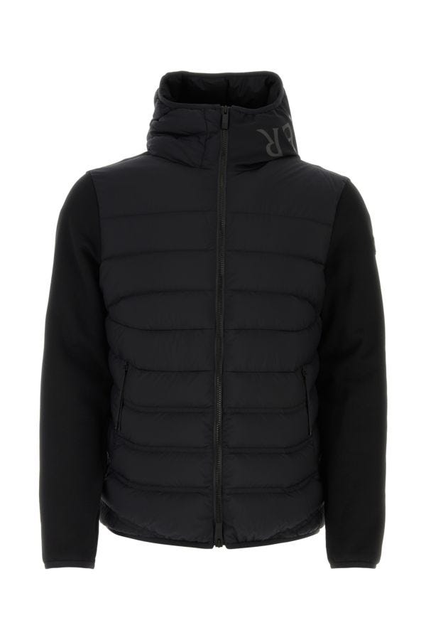 MONCLER | Black cotton and nylon Zip Up jacket