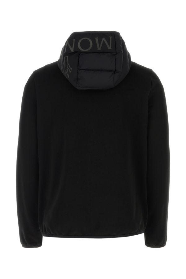MONCLER | Black cotton and nylon Zip Up jacket
