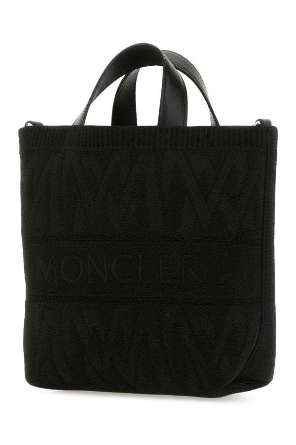 MONCLER | Black fabric mini Knit handbag