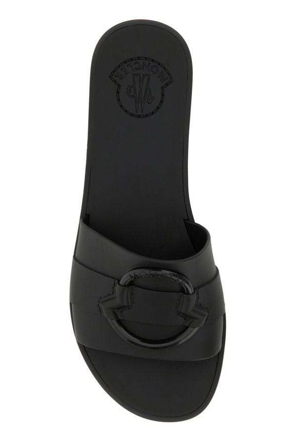 MONCLER | Black rubber Mon slippers