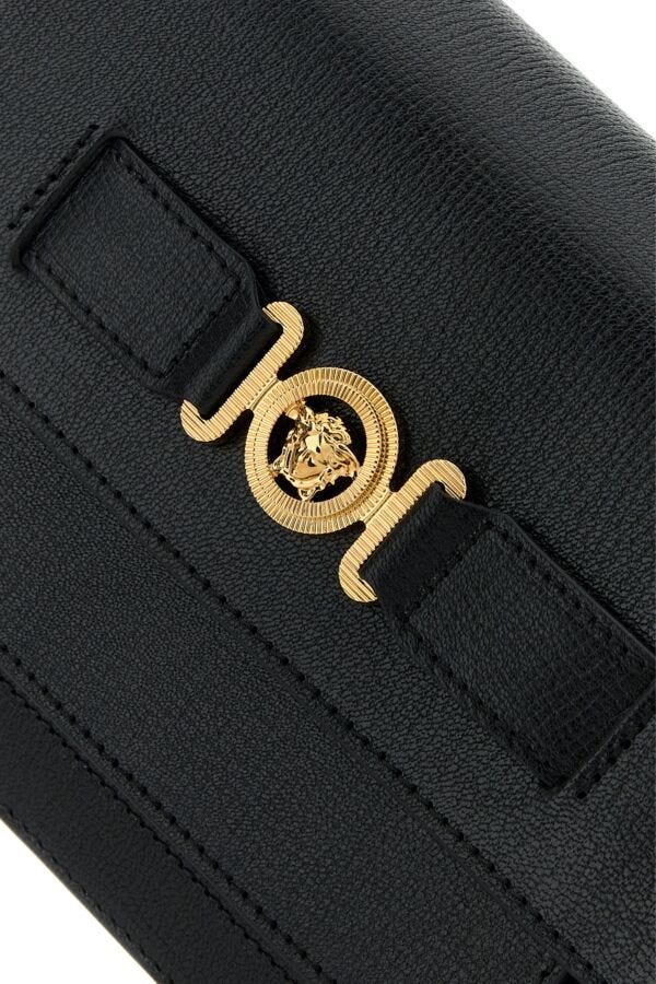 VERSACE | Black leather Medusa Biggie crossbody bag
