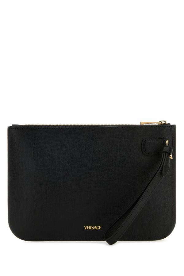 VERSACE | Black leather Medusa Biggie clutch