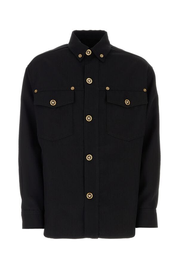 VERSACE | Black wool shirt