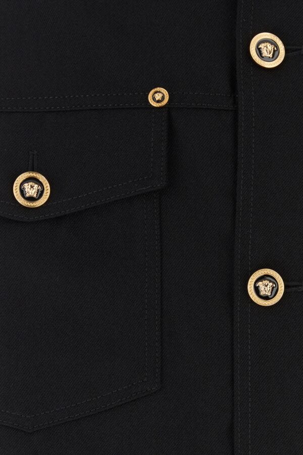 VERSACE | Black wool shirt