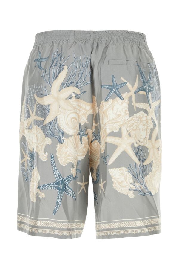 VERSACE | Printed silk bermuda shorts
