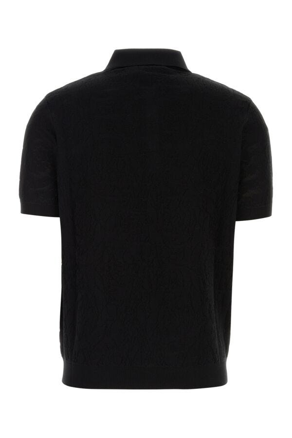 VERSACE | Black silk blend polo shirt