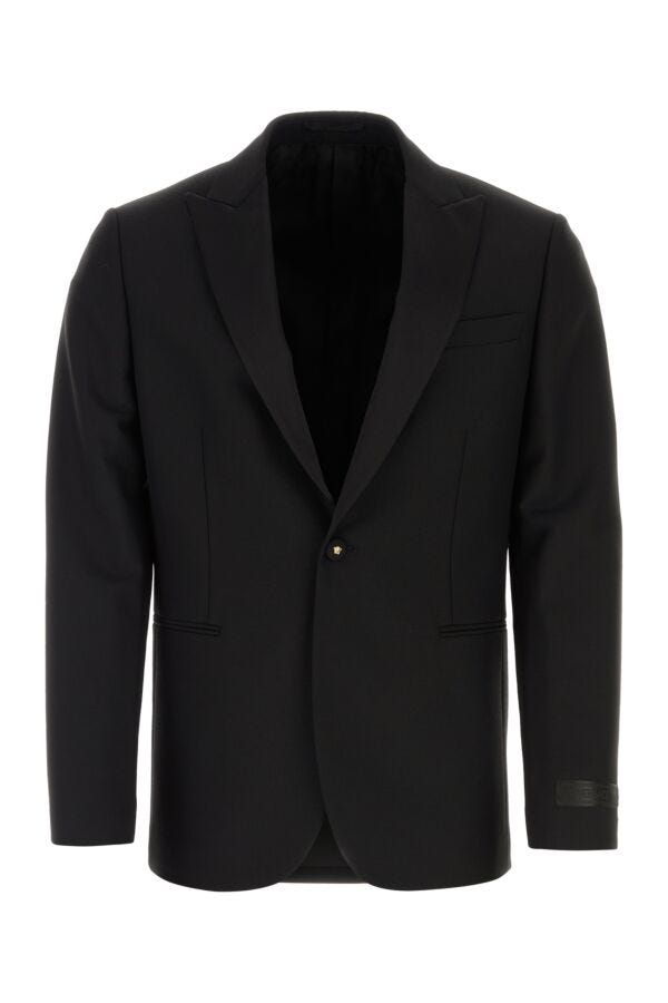 VERSACE | Black wool blend blazer