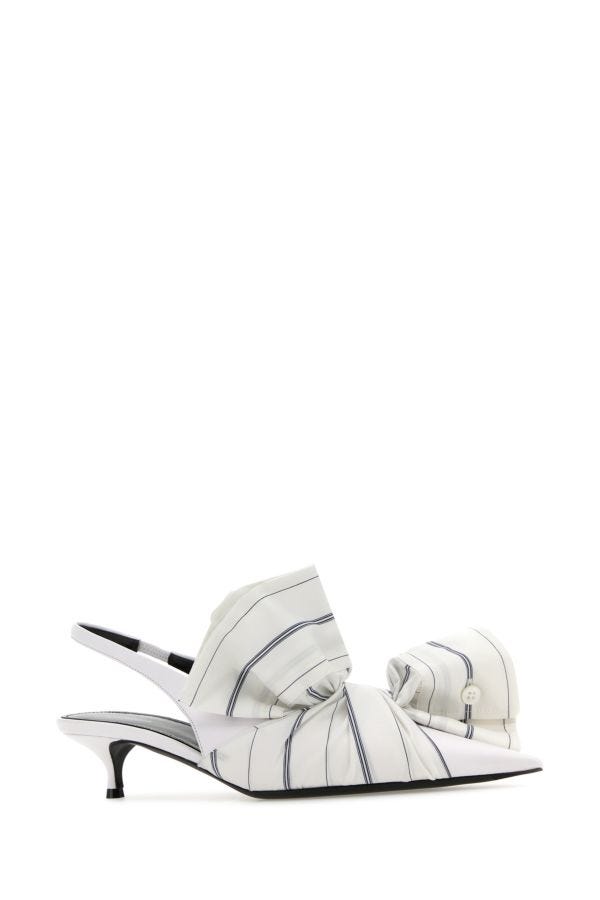 BALENCIAGA | White leather Chemise pumps