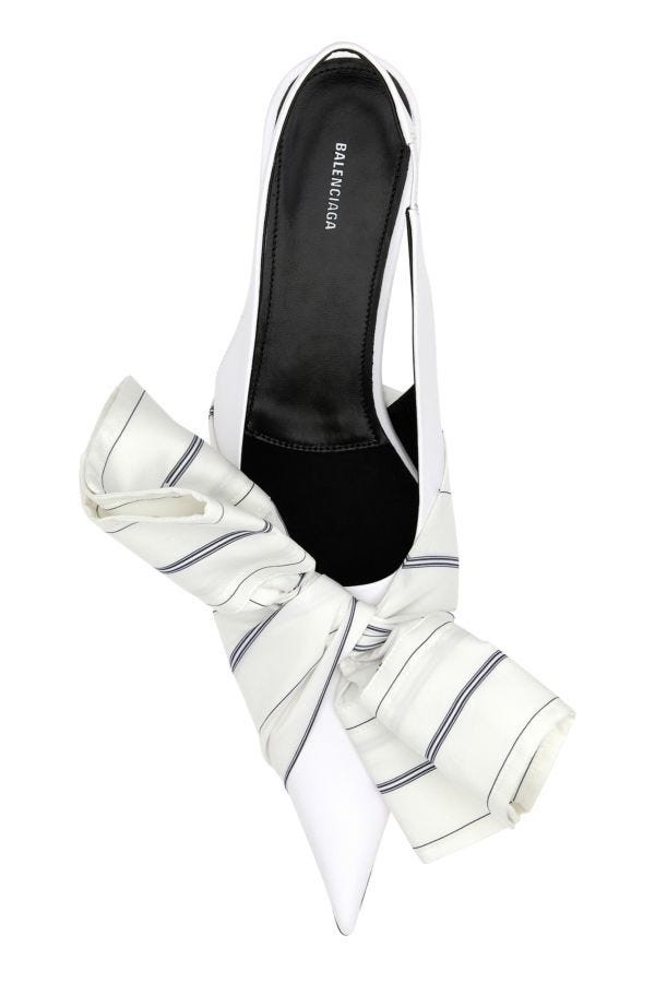 BALENCIAGA | White leather Chemise pumps