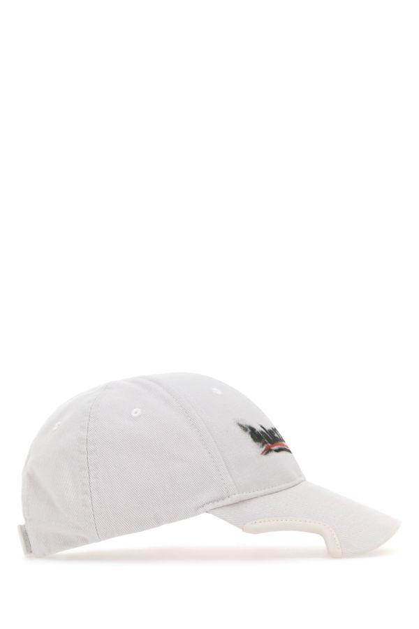 BALENCIAGA | White drill Politico Stencil baseball cap