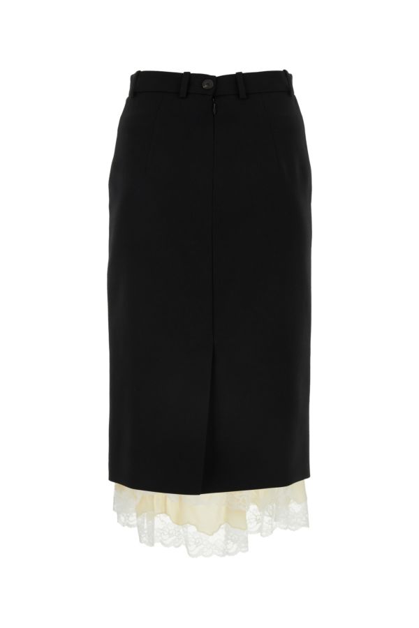 BALENCIAGA | Black gabardine skirt