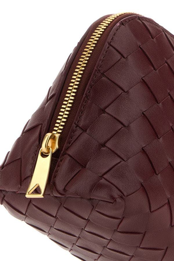 BOTTEGA VENETA | Burgundy leather Half Moon beauty case