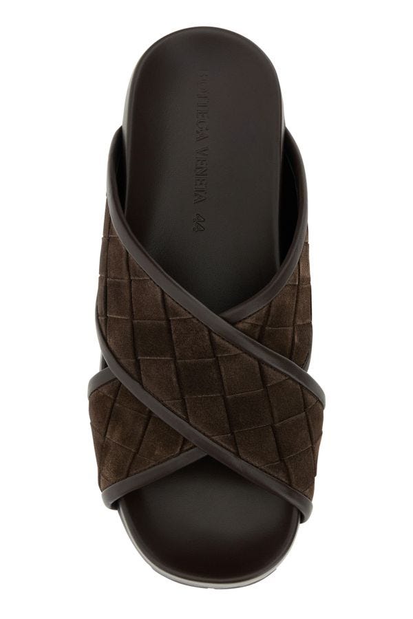 BOTTEGA VENETA | Chocolate suede Tarik slippers