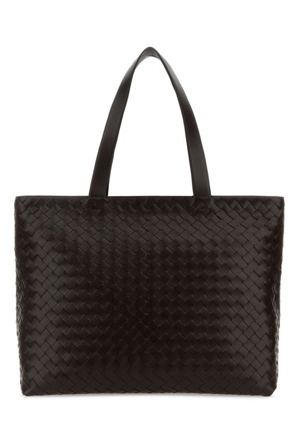 BOTTEGA VENETA | Dark brown leather Intrecciato shopping bag