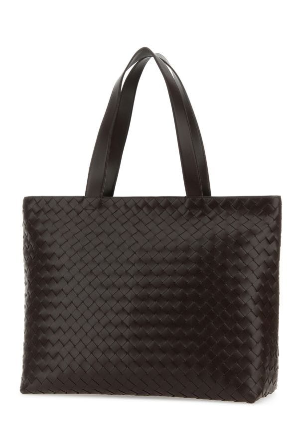 BOTTEGA VENETA | Dark brown leather Intrecciato shopping bag