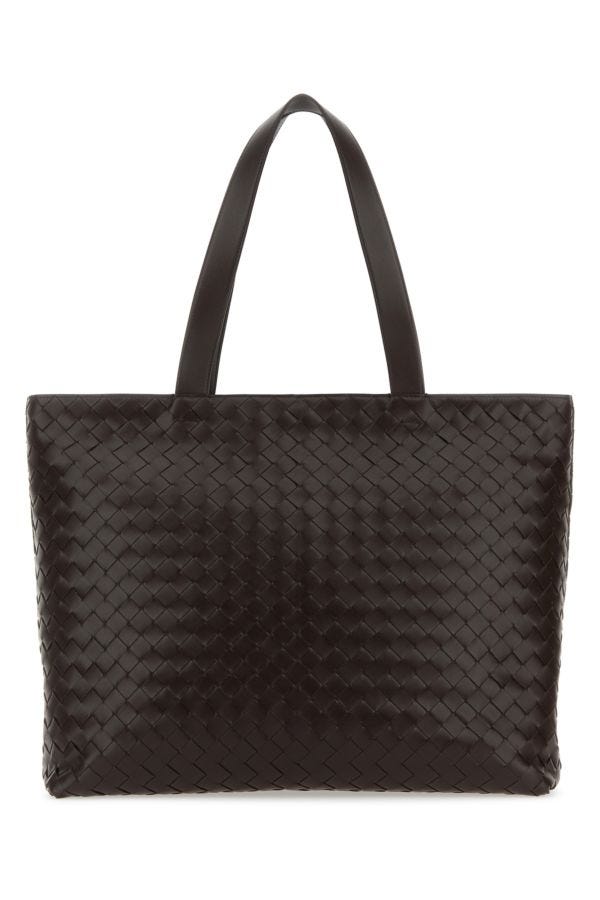 BOTTEGA VENETA | Dark brown leather Intrecciato shopping bag